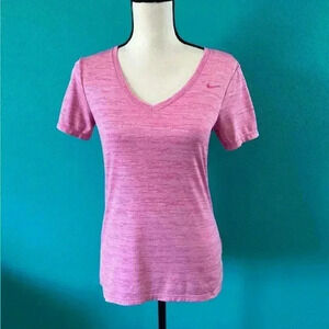 The Nike tee dri-fit pink athletic cut tee shirt in size small